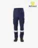 pantalon de travail avec bande réflichissante- polycoton - bleu marine