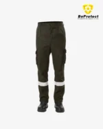 pantalon de travail avec bande réflichissante- polycoton - noir