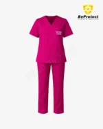 Tenue Médicale Femme Pijama Hôpital Confortable Uniforme Infirmier Médecin au Maroc - Fushia